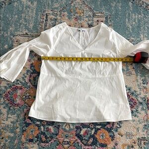 J Crew White Fitted Buttoned Blouse